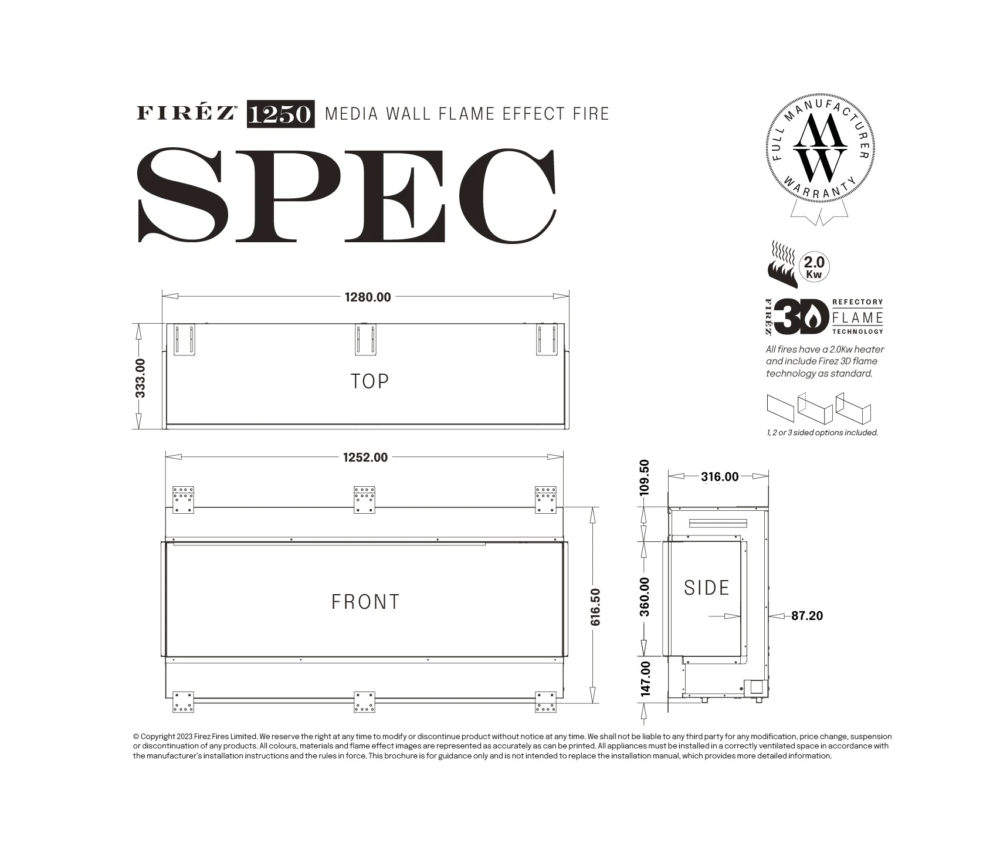 Firez 1250 media wall spec